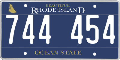 RI license plate 744454