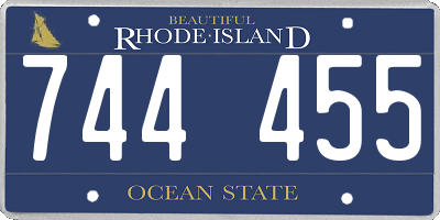 RI license plate 744455