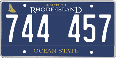 RI license plate 744457