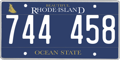 RI license plate 744458