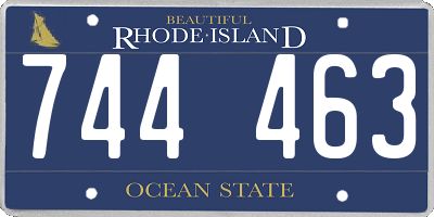 RI license plate 744463