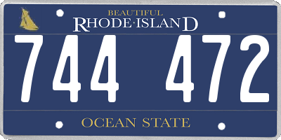 RI license plate 744472