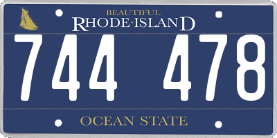 RI license plate 744478