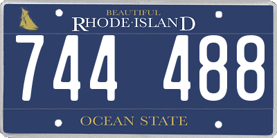 RI license plate 744488