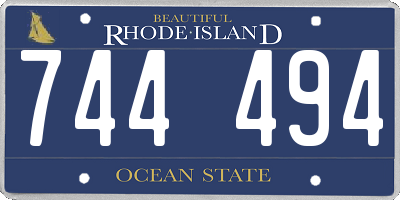 RI license plate 744494