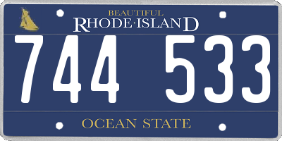 RI license plate 744533