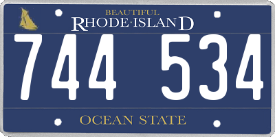 RI license plate 744534