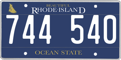 RI license plate 744540