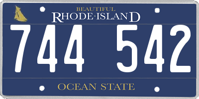 RI license plate 744542