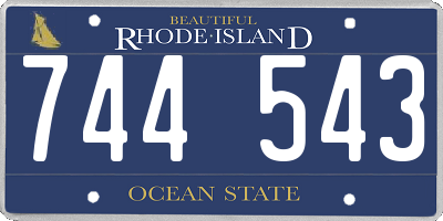 RI license plate 744543
