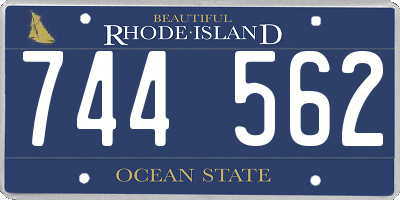 RI license plate 744562