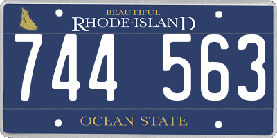 RI license plate 744563