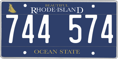RI license plate 744574