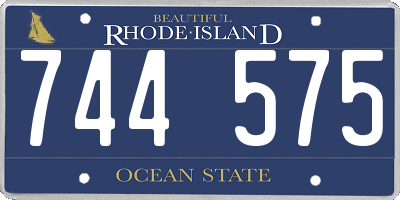 RI license plate 744575