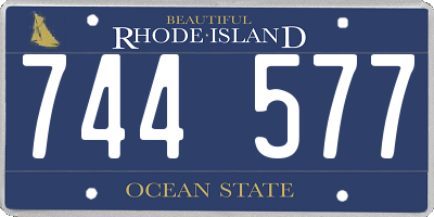 RI license plate 744577