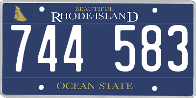 RI license plate 744583