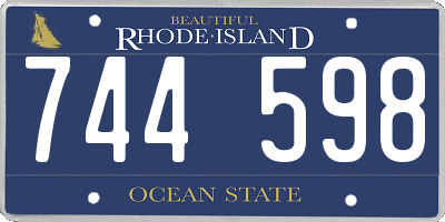 RI license plate 744598