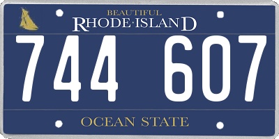 RI license plate 744607