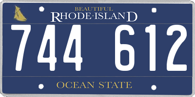 RI license plate 744612