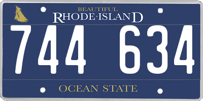 RI license plate 744634