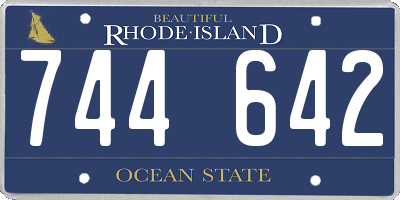 RI license plate 744642