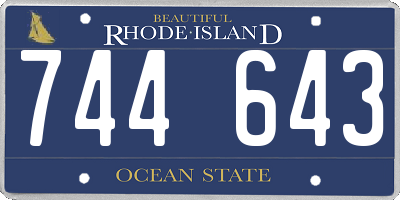 RI license plate 744643