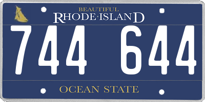 RI license plate 744644