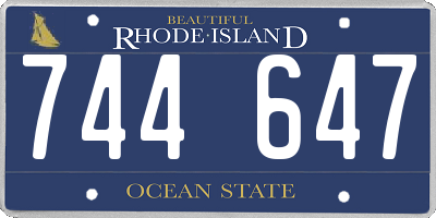 RI license plate 744647