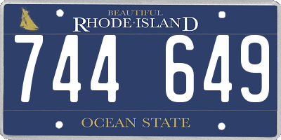 RI license plate 744649