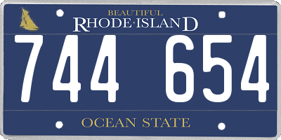 RI license plate 744654