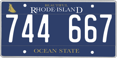 RI license plate 744667