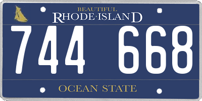 RI license plate 744668