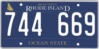 RI license plate 744669