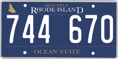RI license plate 744670