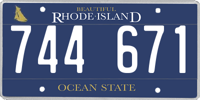 RI license plate 744671