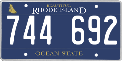 RI license plate 744692