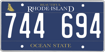 RI license plate 744694