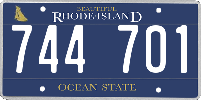 RI license plate 744701