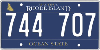 RI license plate 744707