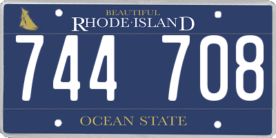 RI license plate 744708