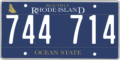 RI license plate 744714
