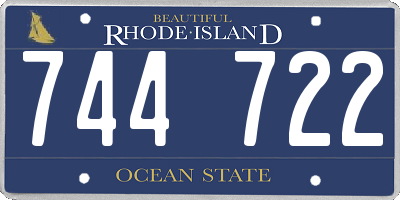 RI license plate 744722