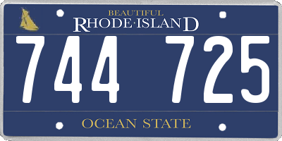 RI license plate 744725