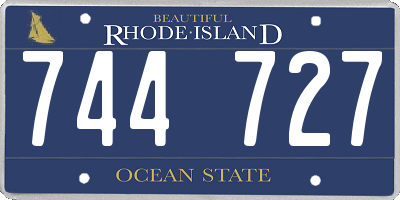 RI license plate 744727