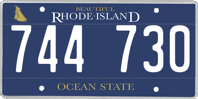 RI license plate 744730