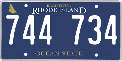 RI license plate 744734