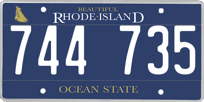 RI license plate 744735