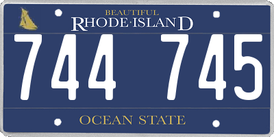 RI license plate 744745