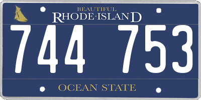RI license plate 744753