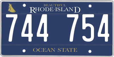 RI license plate 744754